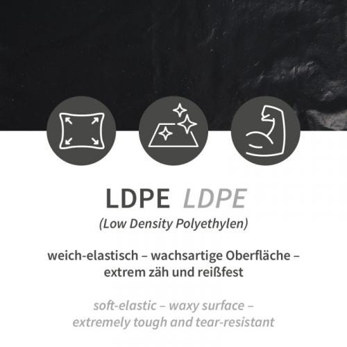 Preview: Müllsäcke schwarz 240L light 40my LDPE 100 % Recyclingmaterial